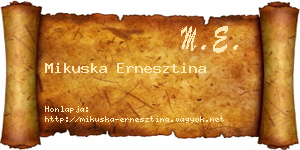 Mikuska Ernesztina névjegykártya